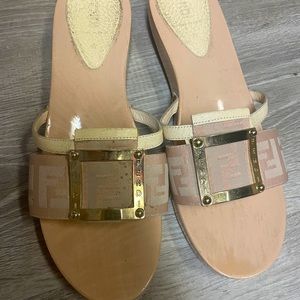 Fendi Salmon Logo Clog
